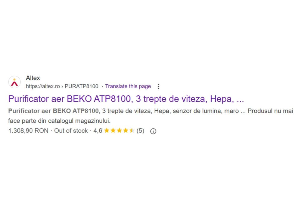 Purificator aer Beko ATP8100