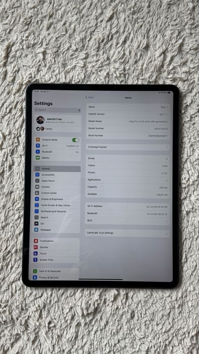 iPad Pro 12.9” 256GB Gen 4 | FULL + stylus + husa