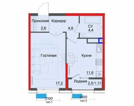 Готовая студия 38.53 м² Яшнабадский р-н. Кадастр скоро, 40500 у.е!(PA)