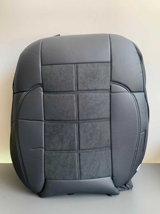 Huse scaune auto din piele alcantara imitatie piele negru gri