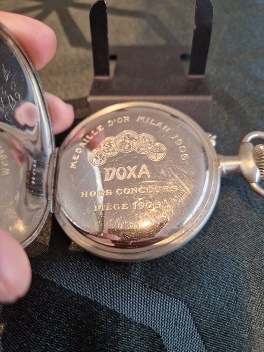 Уникален антикварен швейцарски джобен часовник Doxa Goliath