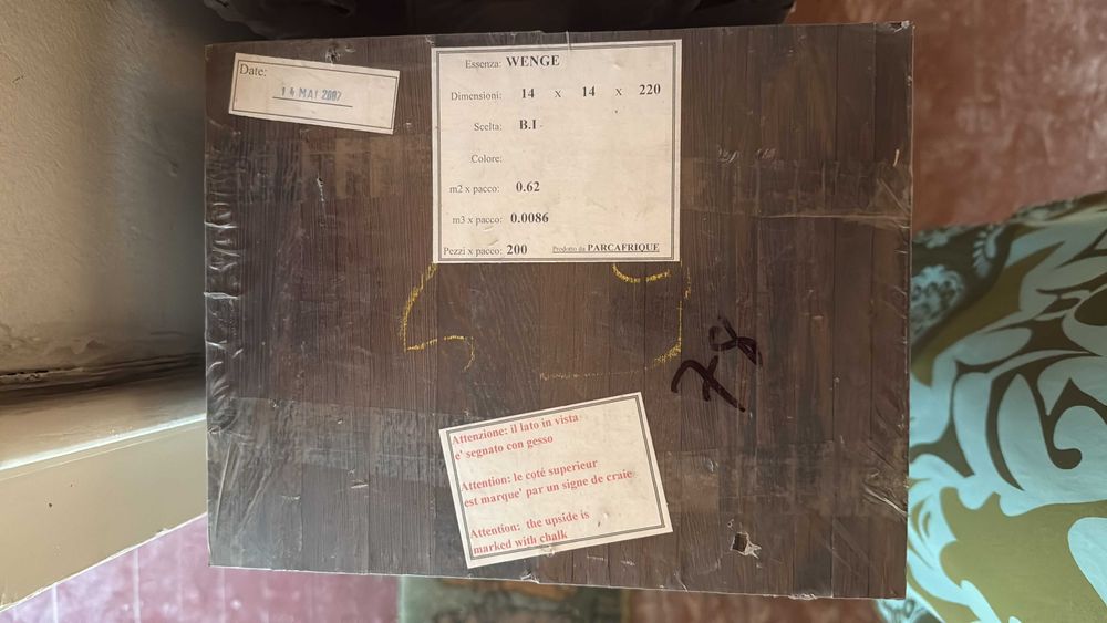 Масивен премиум паркет Венге Италия – 30.36 м², оригинално опакован