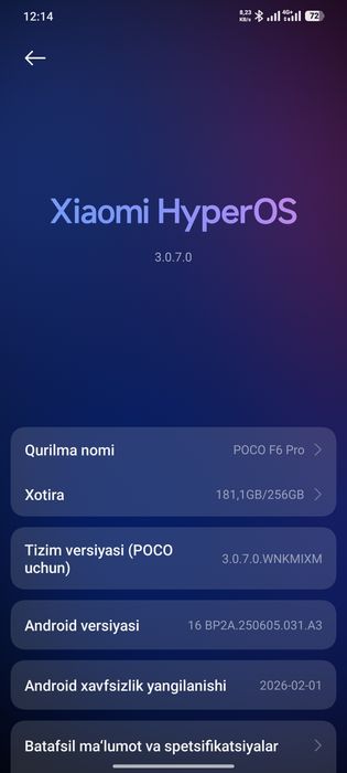 POCO F6 PRO yangide