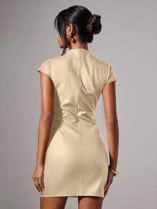 Rochie mini eleganta imitatie piele - NOU (cu eticheta)