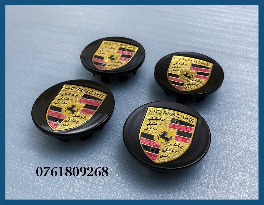 Set 4 capace negre 65mm 95B601150 jante aliaj Porsche Macan