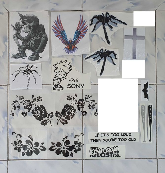 stickere diferite protectie, acperire zgarieturi