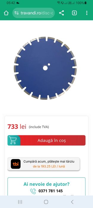 Disc diamantat 350 ,debitare beton/asfalt