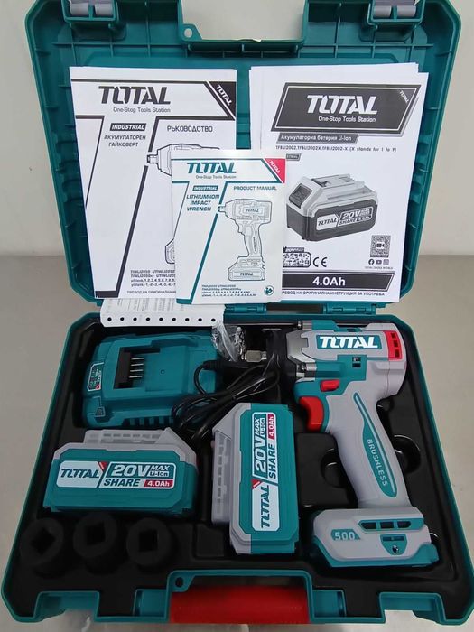 Акумулаторен гайковерт TOTAL INDUSTRIAL, 1/2, 500 Nm