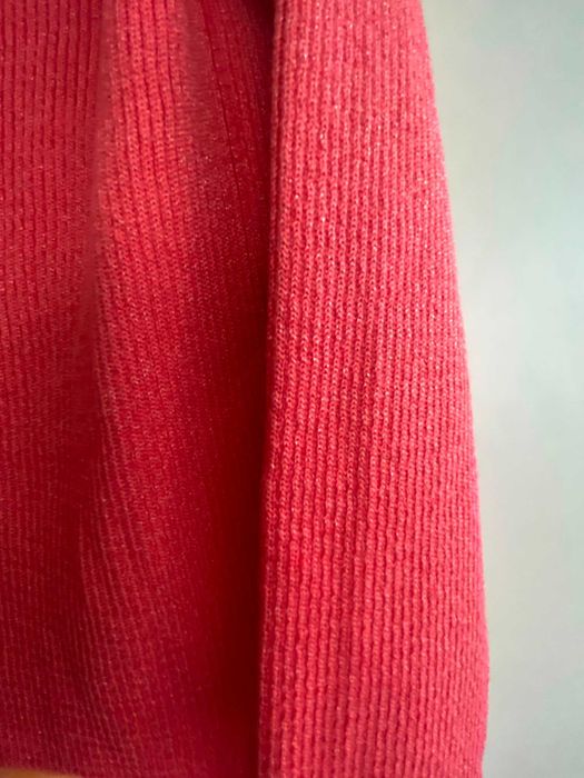Cardigan/ploveras roz coral, cu nasturi, nou, S/36, usor sidefat