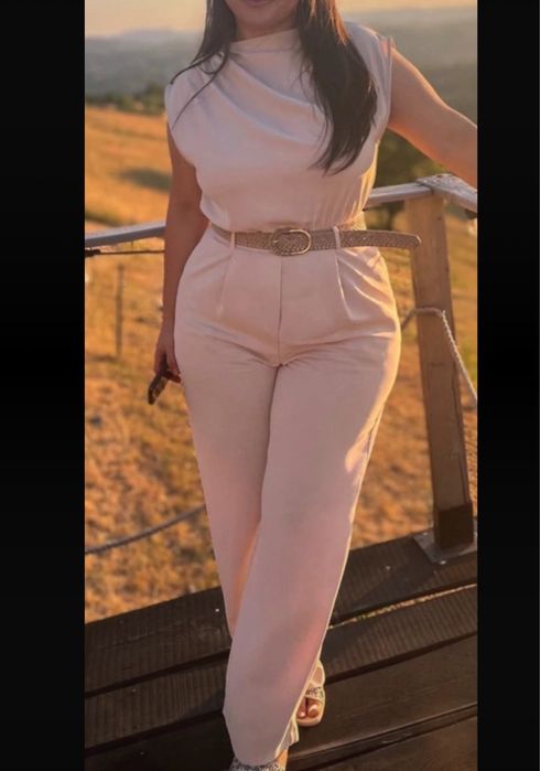 Salopeta crem curea inclusa ZARA - marimea XL