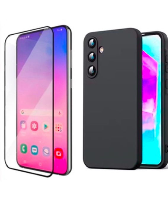 Samsung A25/A26/A35/A36/A55/A56 Husa TPU Clara/Neagra si Folie Sticla