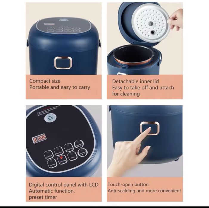 MULTICOOKER air fryer 12V/24V incalzire mancare 2LITRI