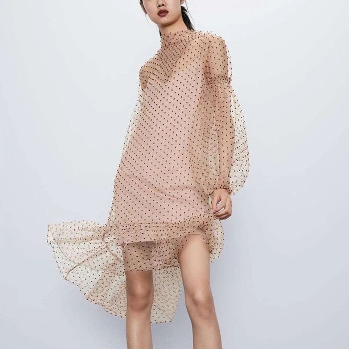 Rochie din organza cu buline Zara limited edition