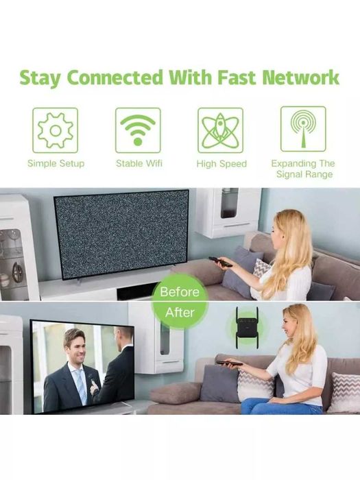 Усилитель wi-fi, два диапазона 2.4/5 ГГц,300мб,5G