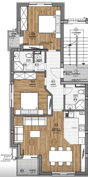 Продава се Тристаен апартамент в София, Бъкстон - 103 кв.м за 2476 €/кв.м - Снимка #10