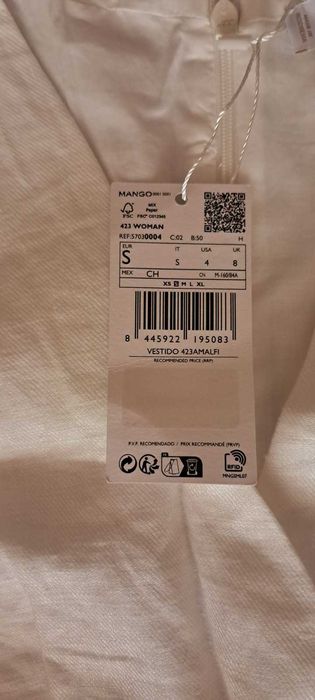 Бяла дамска рокля 100% лен