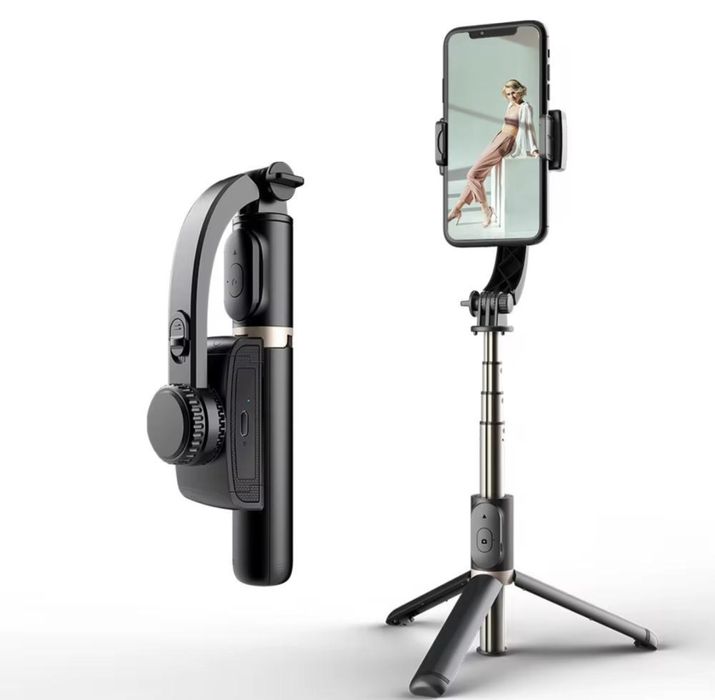 Selfie Stick Q08. 3în1 cu Gimbal, trepied ascuns si telecomanda
