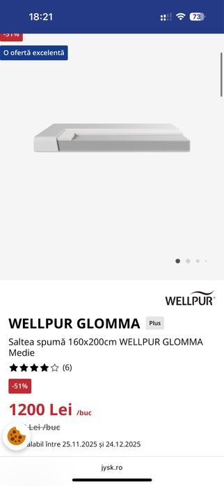 Saltea 8cm WELLPUR Gloma