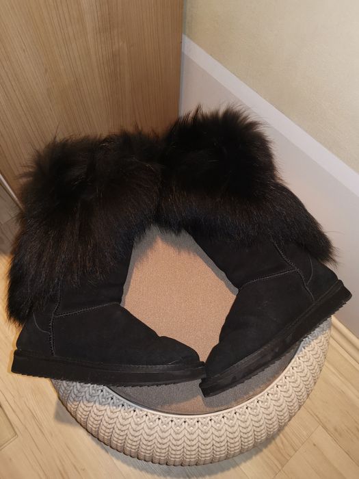 Дамски ботуши, естествен велур и лисица!