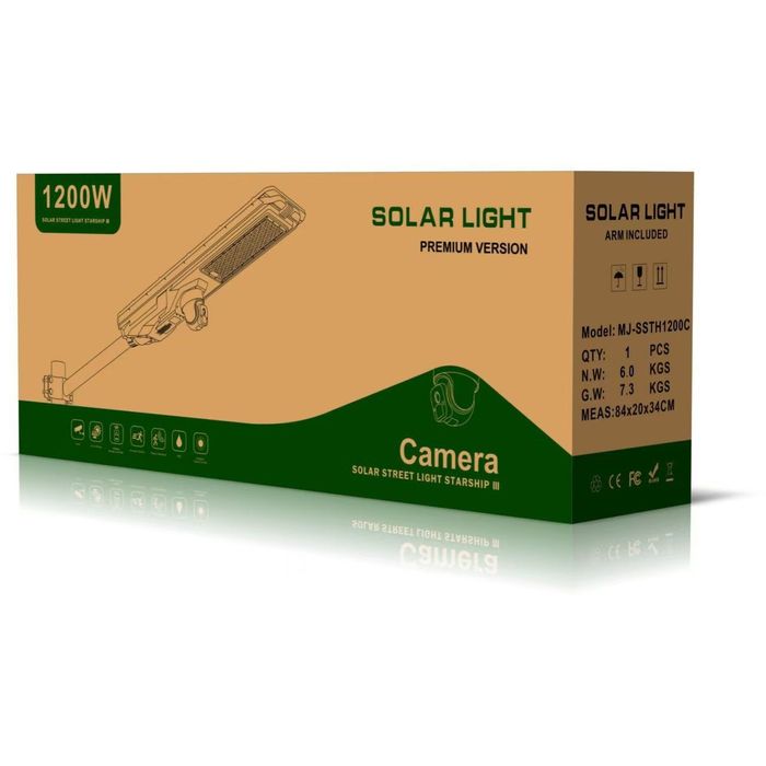 Прожектор на солнечной панели с видеокам