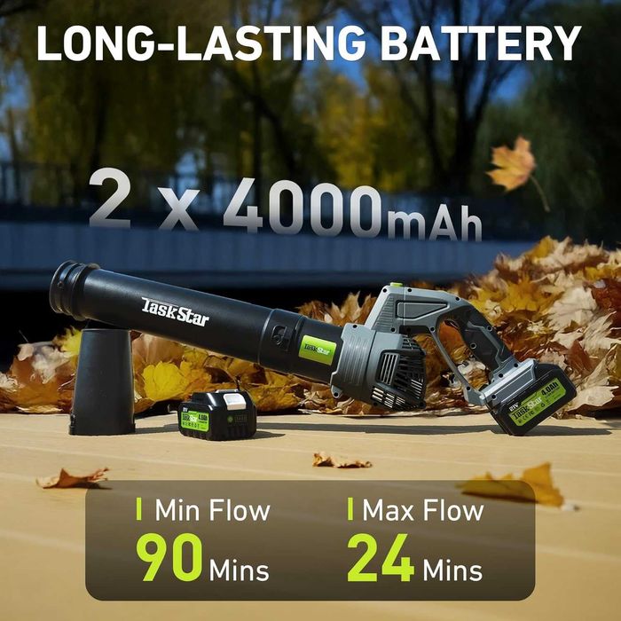 Аккумуляторная электрическая беспроводная воздуходувка TaskStar 15,5м3