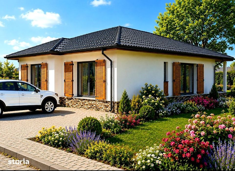 Casă pe un nivel la cheie, 184 mp,teren 650 mp,fotovoltaice,LIVEZENI