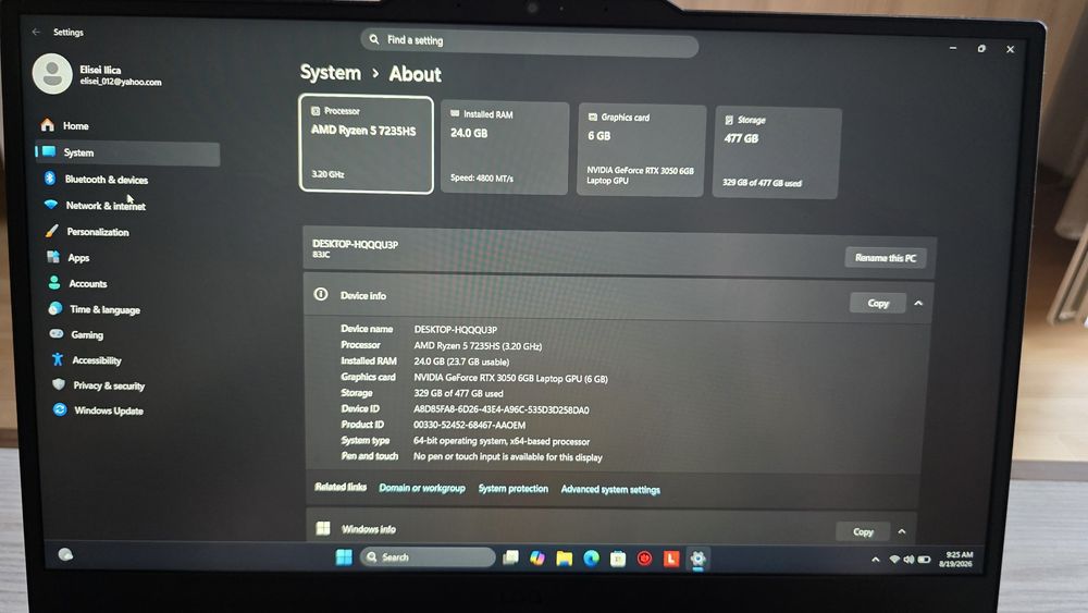 Vand Laptop Lenovo Gaming