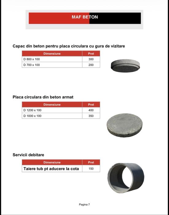 Placi din beton pentru camine, capace de canal din beton, camine beton