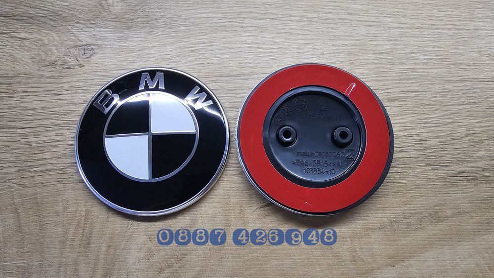 Черно бяла емблема за Бмв 82мм за Ф серия  bmw F10 F20 f30 F31 G20 G21