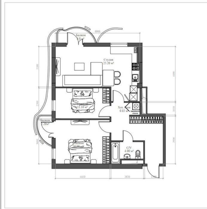 SkyLine Towers 3/12/14 Коробка 70м2