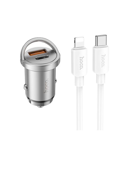 Incarcator Hoco 45W Telefon Auto Dual Usb + Usb C + Cablu