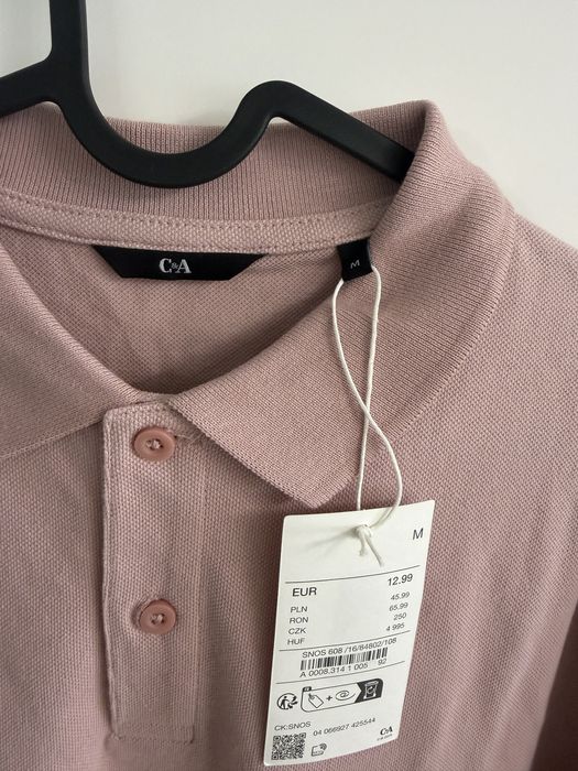 Tricou polo bărbați C&A – Regular Fit – Roz prăfuit (Dusty Pink) – Mărimea M – Nou