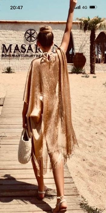 Луксозно Златисто и 1Сребристо плажно парео топмодел Дубай топхит 2025