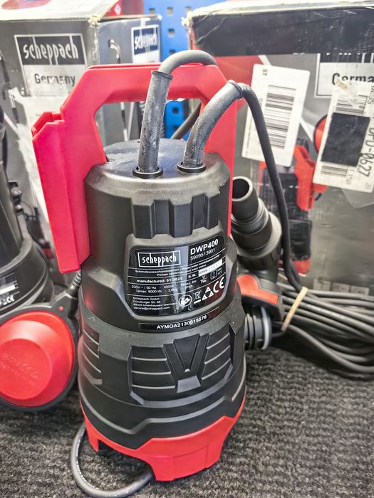 Scheppach DWP400 Потопяема помпа за отпадъчни води 400 W | Дебит 9000