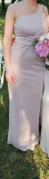 Официална рокля цвят пудра