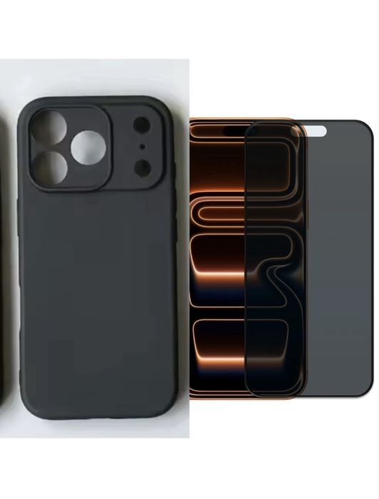 Husa Tpu Ultrathin + Folie Sticla 11D/6D/Privacy Iphone 17 PRO MAX AIR