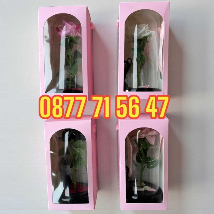 Мече от рози 20см 25см 40см мечета от рози в Кутия с Панделка 6 цвята!