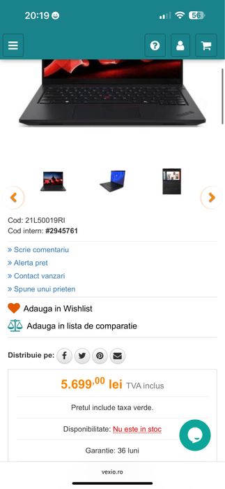 Ultrabook Lenovo ThinkPad L14 Gen 5, AMD Ryzen 5 PRO 7535U ca nou!