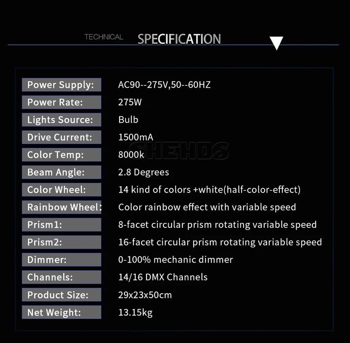 Moving Head Beam 275w (10r)