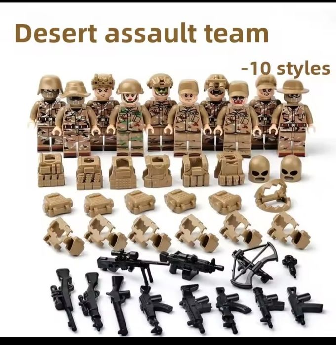 Set 10 figurine soldati tip Lego cu accesorii
