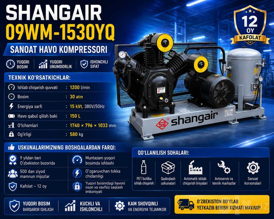 Havo kompressori SHANGAIR ,воздушный компрессор SHANGAIR