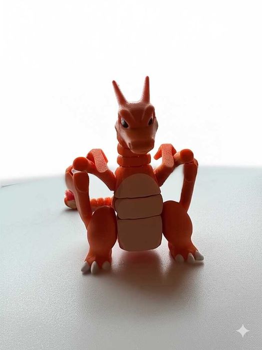 Figurină articulată Charizard – imprimată 3D, colecție sau decor