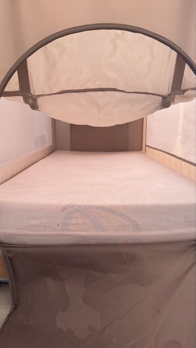 Patut pliabil copii pe 2 niveluri +saltea& masa infasat 0 luni-3 ani