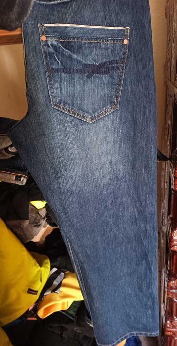 Selvedge Jeans-Blugii din denim selvedge de culoare albastră, George