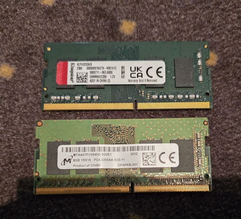 Kit RAM Laptop 16GB DDR4 (2x8GB) 3200MHz Kingston + Micron (Perfect stare)