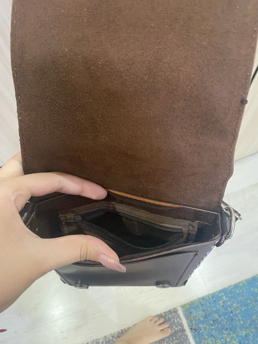 Кожена чанта с принт