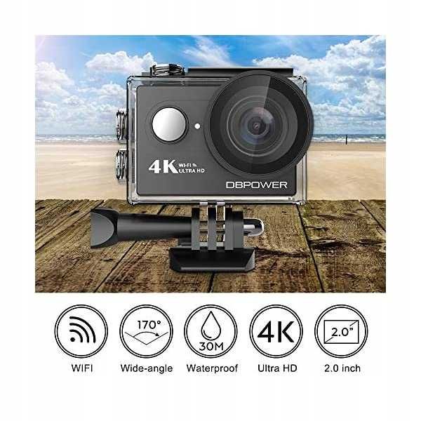 Action Camera 4K, wifi, DBPOWER, waterproof, sigilat!