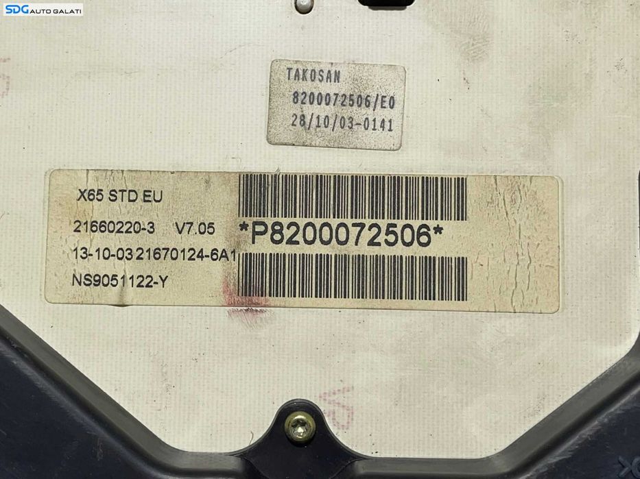 Ceas Ceasuri Cluster Instrumente Bord Renault Symbol Thalia 1998 - 2012 Cod 8200072506 [L2483]