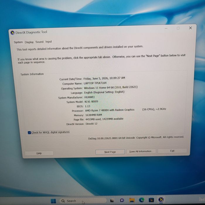 Huawei Ryzen 7 16Gb Ram