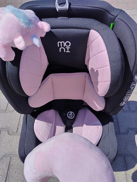 MONI Стол за кола I-SIZE I-SAFE ISOFIX (76-150 см) розов
